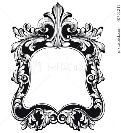 Baroque mirror frame. Vector Imperial decor Baroque mirror frame. Vector Imperial decor 40701212