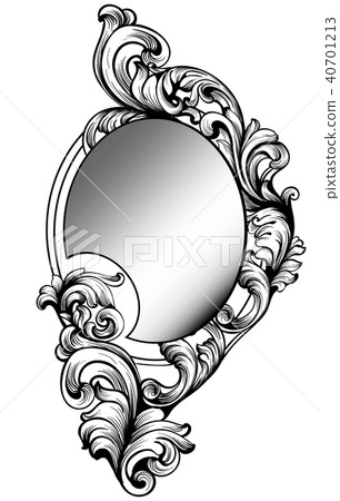 Baroque round mirror frame. Vector Imperial Baroque round mirror frame. Vector Imperial 40701213