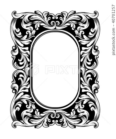 Baroque mirror frame. Vector Imperial decor design Baroque mirror frame. Vector Imperial decor design 40701257