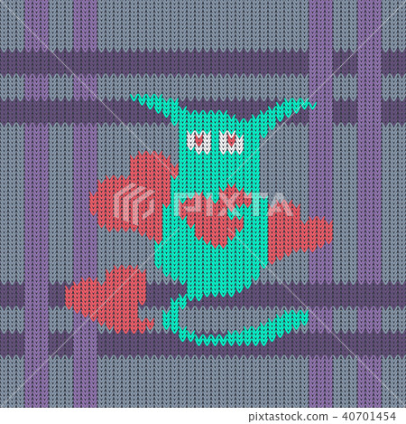 Strange long-eared cute creature with red hearts 40701454