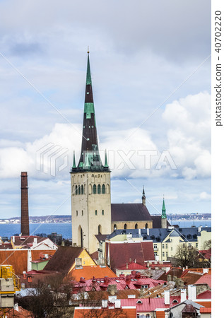 Top view on old town in Tallinn 40702220
