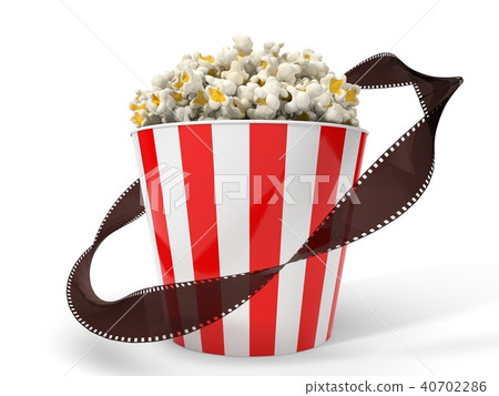 bucket of popcorn. 3d illustration bucket of popcorn. 3d illustration 40702286