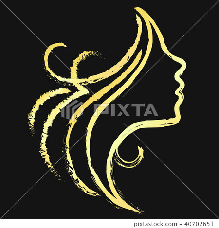 Silhouette girl gold color abstract Silhouette girl gold color abstract 40702651