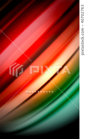 Abstract wave lines fluid rainbow style color stripes on black background 40702763