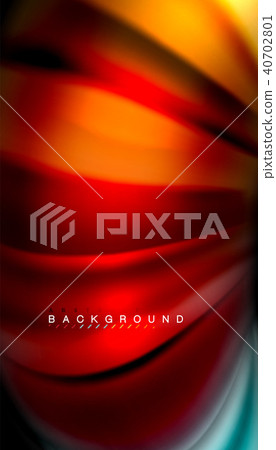 Abstract wave lines fluid rainbow style color stripes on black background 40702801