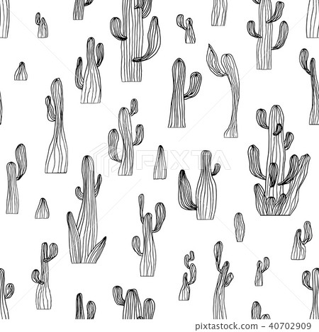 Vector seamless cactus pattern from saguaro cactus Vector seamless cactus pattern from saguaro cactus 40702909
