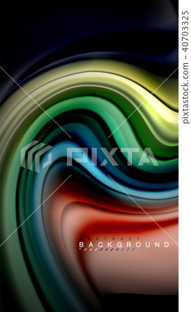 Fluid mixing colors, vector wave abstract background 40703325
