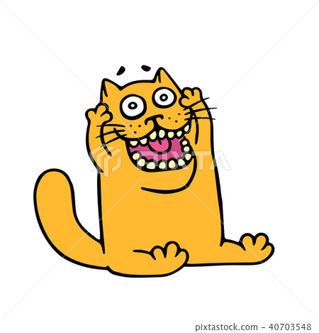 Funny orange cat in shock opened his mouth. Vector Funny orange cat in shock opened his mouth. Vector 40703548