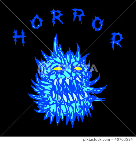 Screaming prickly demon with glowing eyes. Vector Screaming prickly demon with glowing eyes. Vector 40703554