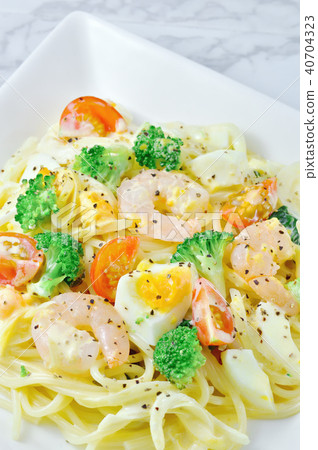 蝦奶油意大利面 40704323