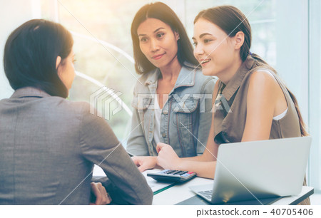 Multicultural businesswomen in group meeting. Multicultural businesswomen in group meeting. 40705406