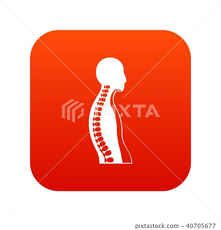 Human spine icon digital red Human spine icon digital red 40705677