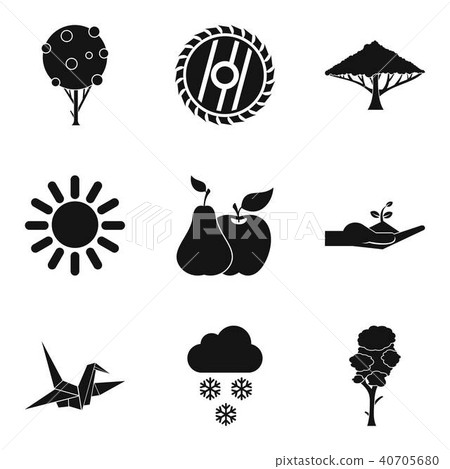 Greening of the planet icons set, simple style Greening of the planet icons set, simple style 40705680
