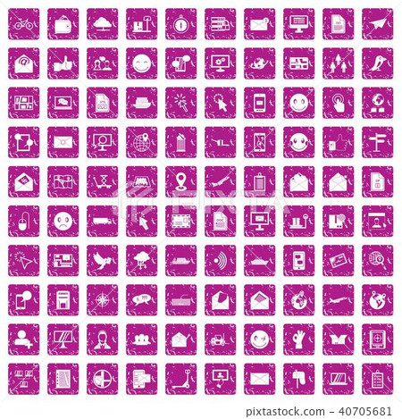 100 mail icons set grunge pink 100 mail icons set grunge pink 40705681