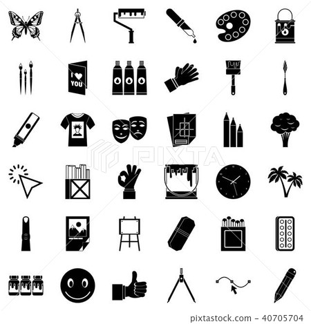 Dye icons set, simple style 40705704