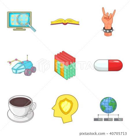 Human mind icons set, cartoon style 40705713