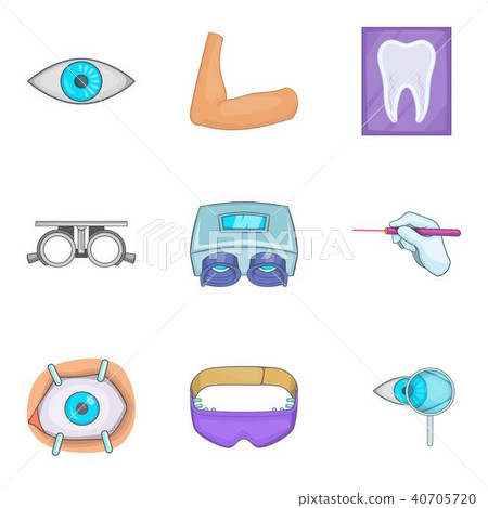 Surgical procedure icons set, cartoon style 40705720