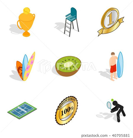Sport winner icons set, isometric style Sport winner icons set, isometric style 40705881