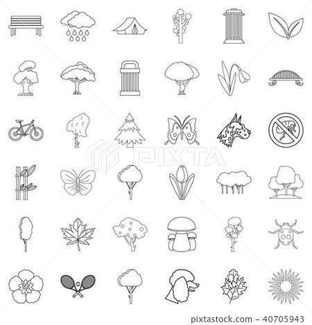 Eco protection icons set, outline style 40705943
