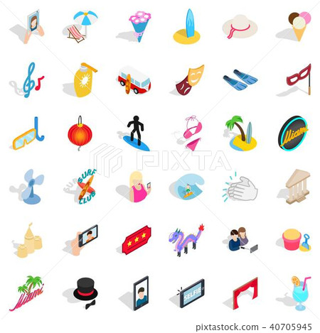 Shindig icons set, isometric style 40705945