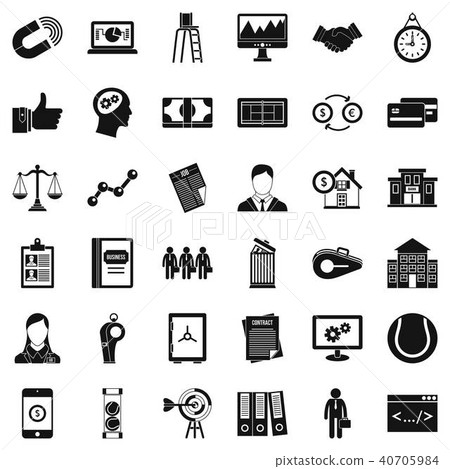 Economic partnership icons set, simple style 40705984