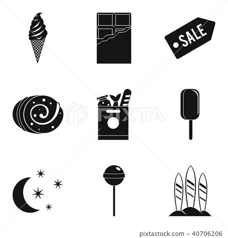 Happiness icons set, simple style Happiness icons set, simple style 40706206