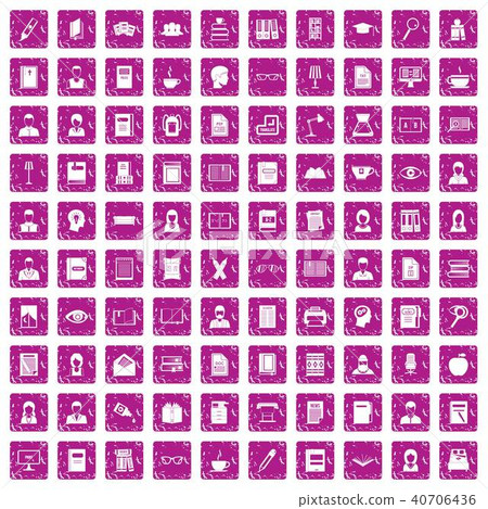 100 reader icons set grunge pink 100 reader icons set grunge pink 40706436