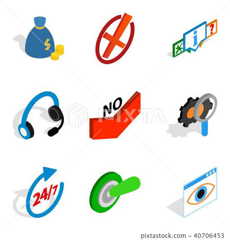 Commercial thing icons set, isometric style Commercial thing icons set, isometric style 40706453