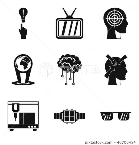 Reason icons set, outline style 40706454