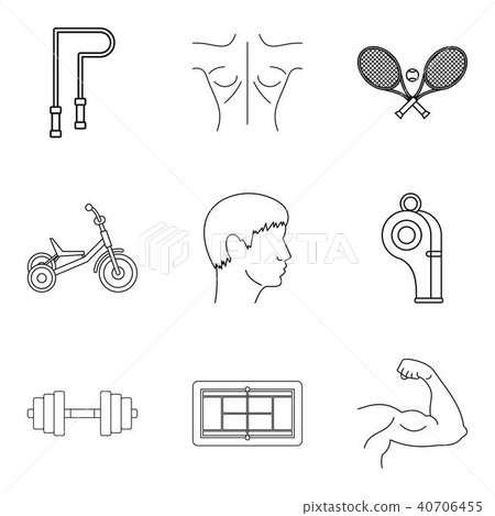 Wellness lifestyle icons set, outline style 40706455