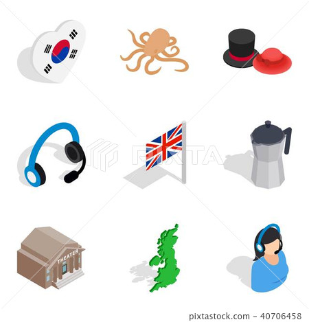 Welfare icons set, isometric style 40706458