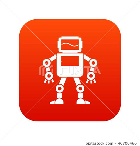 Automatic mechanism icon digital red Automatic mechanism icon digital red 40706460