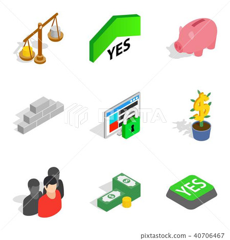 Work schedule icons set, isometric style 40706467