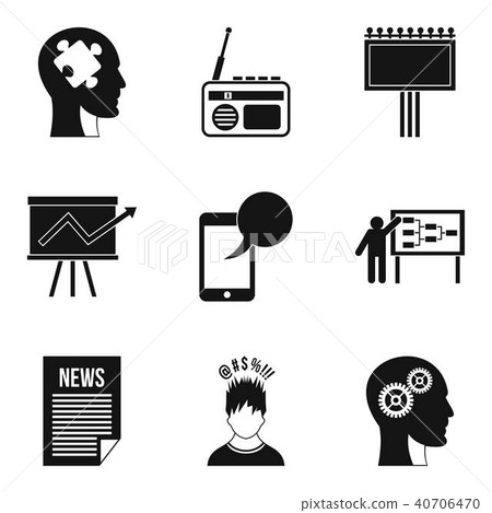 Underlying reason icons set, outline style Underlying reason icons set, outline style 40706470