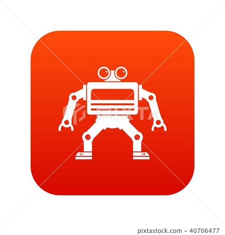 Machine icon digital red 40706477