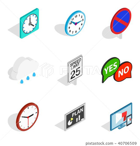 Indicator icons set, isometric style - Stock Illustration [40706509 ...