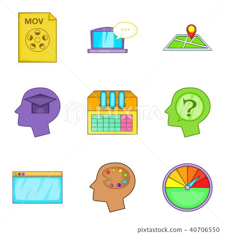 Optimized code icons set, cartoon style Optimized code icons set, cartoon style 40706550