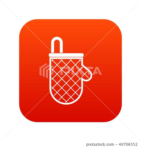 Kitchen protective glove icon digital red Kitchen protective glove icon digital red 40706552