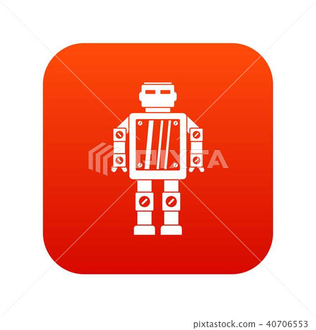 Abstract robot icon digital red Abstract robot icon digital red 40706553