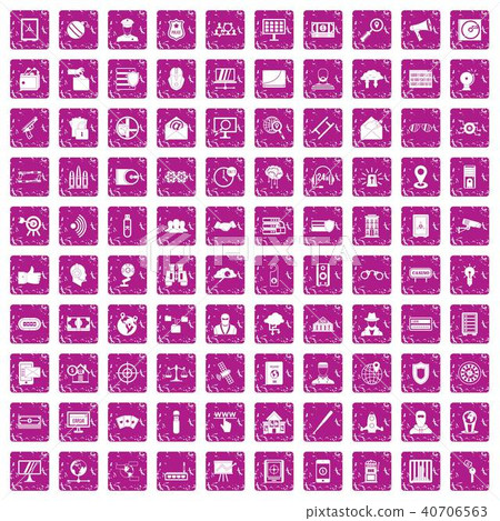 100 security icons set grunge pink 100 security icons set grunge pink 40706563