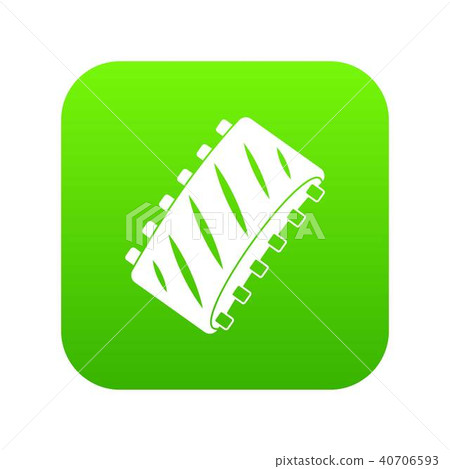 Pork rib meat icon digital green 40706593