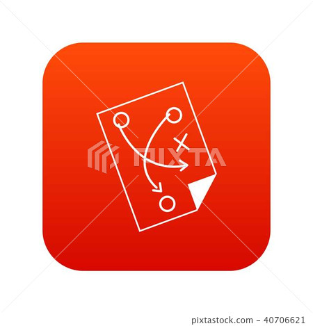 Soccer strategy icon digital red - Stock Illustration [40706621] - PIXTA