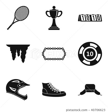 Girl power icons set, simple style Girl power icons set, simple style 40706623