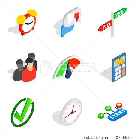 Signal icons set, isometric style Signal icons set, isometric style 40706633