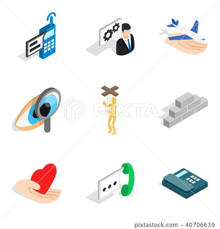 Stress conditions icons set, isometric style Stress conditions icons set, isometric style 40706639