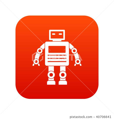 Robot icon digital red Robot icon digital red 40706641