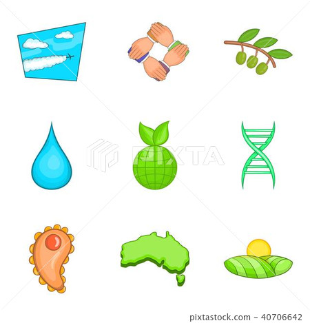 Little world icons set, cartoon style Little world icons set, cartoon style 40706642