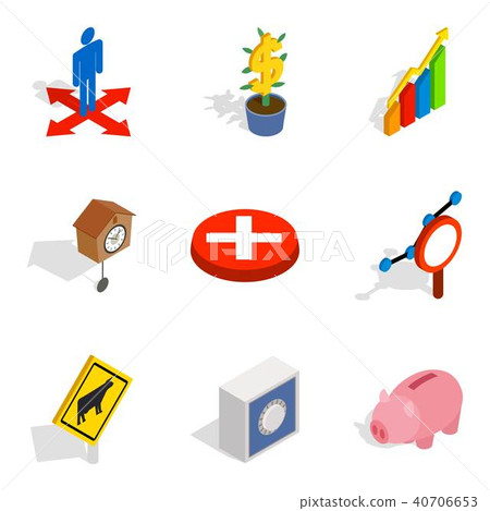 Measuring instrument icons set, isometric style 40706653