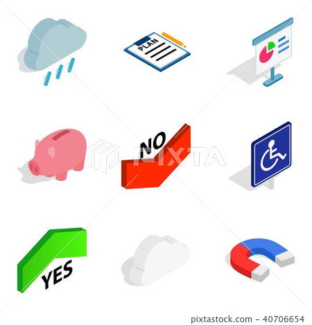 Alarm icons set, isometric style Alarm icons set, isometric style 40706654