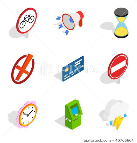 Car horn icons set, isometric style Car horn icons set, isometric style 40706664